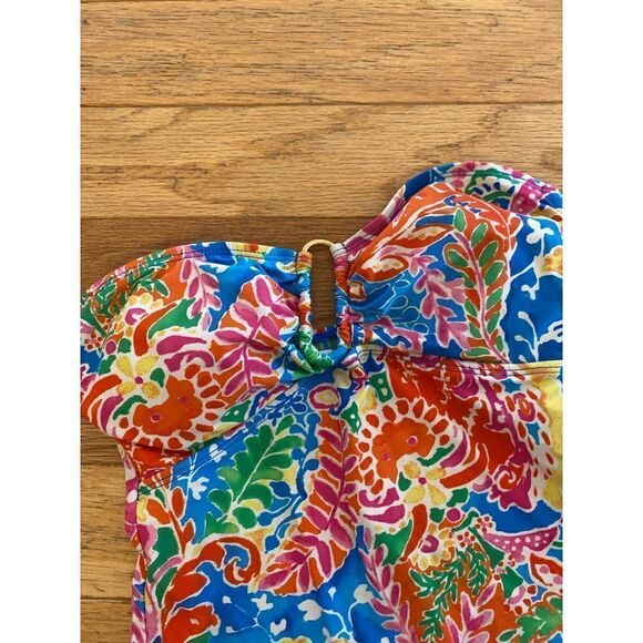 Lauren Ralph Lauren women’s multicolor patterned strapless swimsuit top 6 - Picture 2 of 7